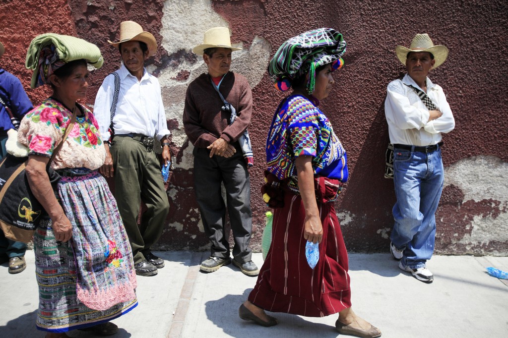 Women take part in a protest in Guatemala City